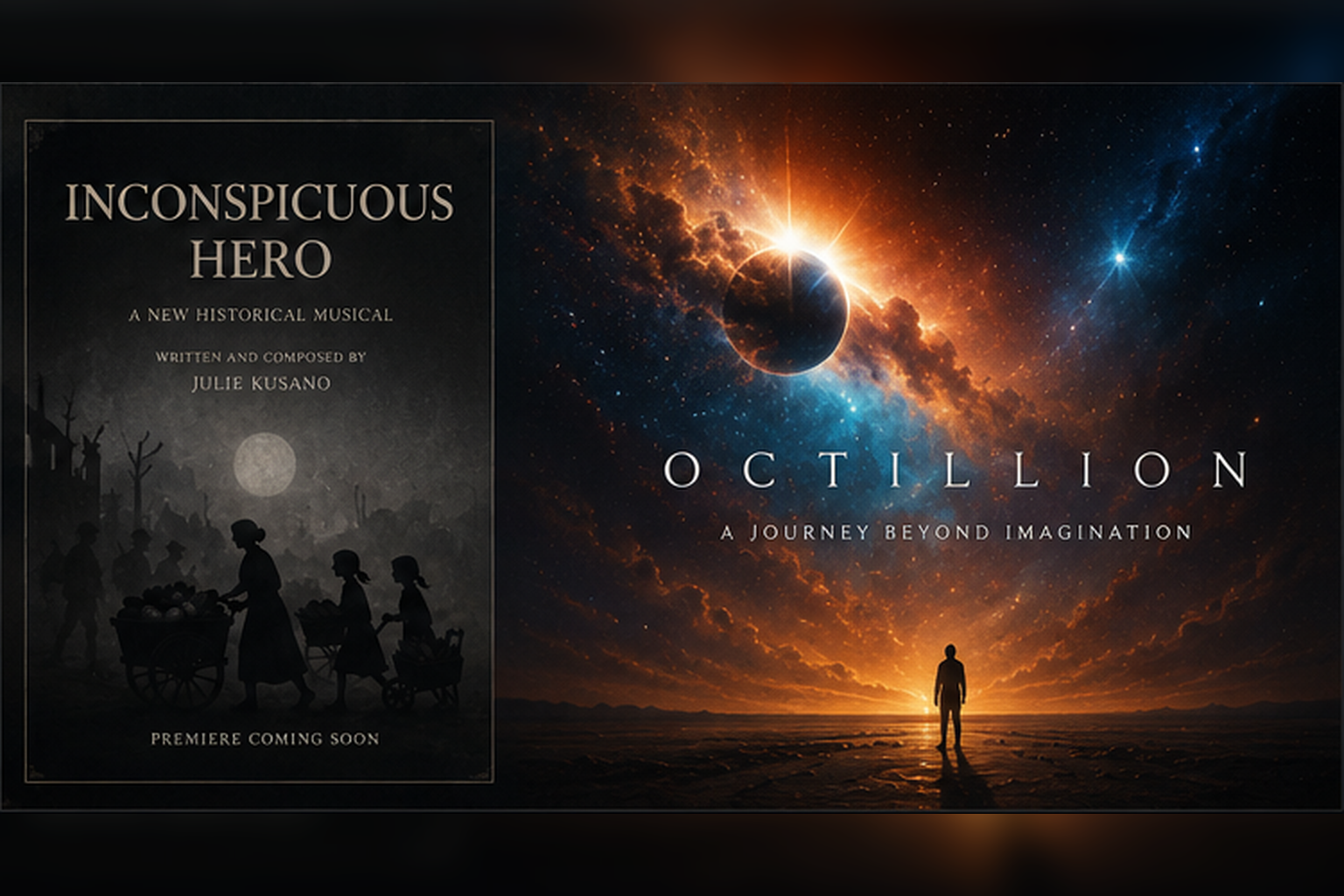 Selected works hero image featuring INCONSPICUOUS HERO and Octillion